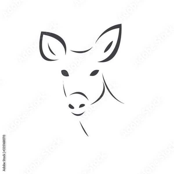 Obraz Young deer. Black. vector. icon symbol logo. Illustrator. on white background