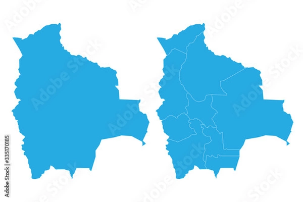 Fototapeta Map - Bolivia Couple Set , Map of Bolivia,Vector illustration eps 10.