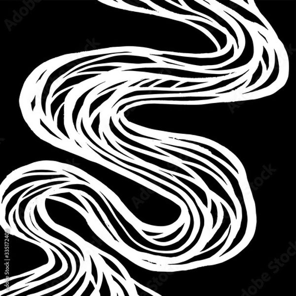 Fototapeta Brush abstract pattern. Grunge texture. Background. White and black vector.