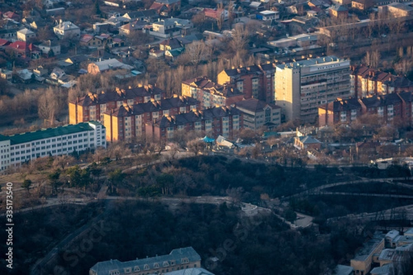 Obraz Photo Cities in the style of tilt shift