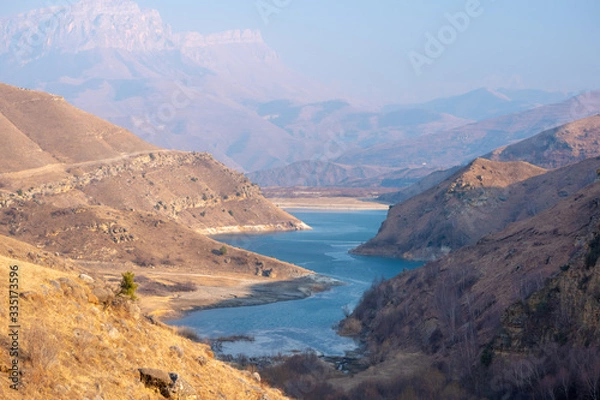 Obraz The bends of the mountain lake Gijgit