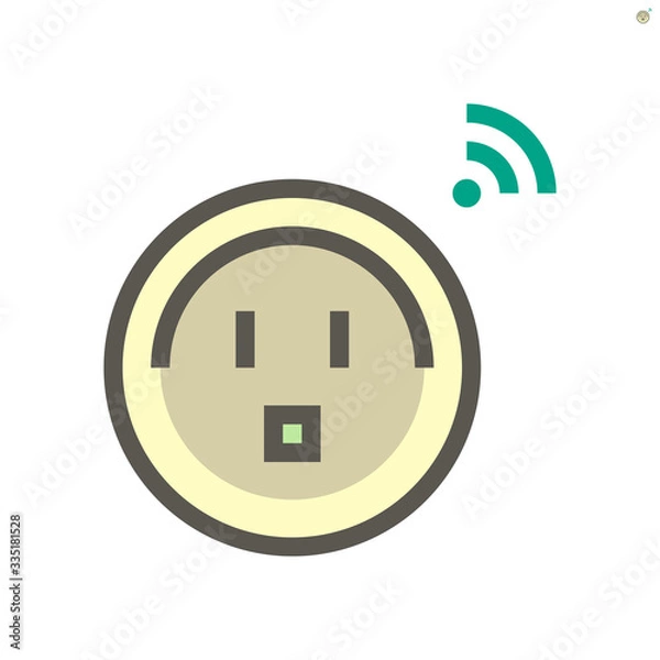 Obraz Timer plug vector icon design for smart home, 48x48 pixel perfect and editable stroke.