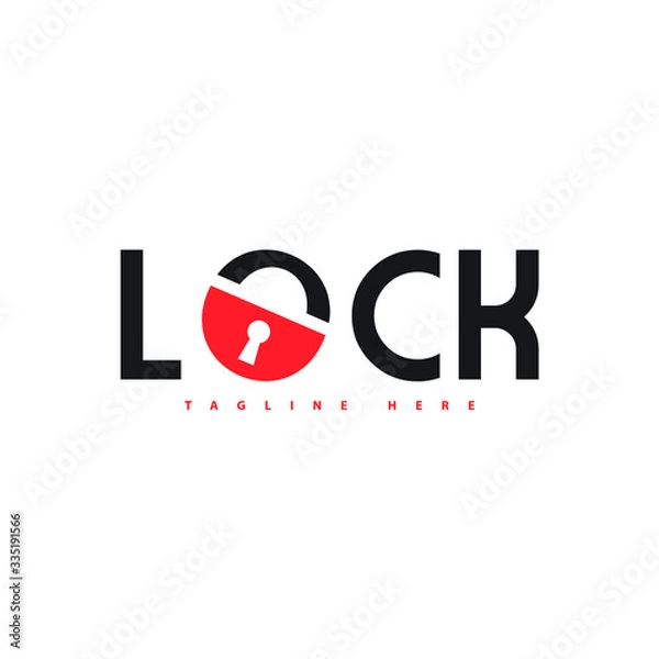 Fototapeta creative lock logo design, vector
