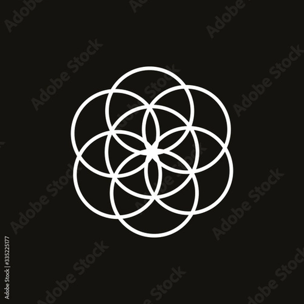 Fototapeta This is the stage in the creation of the Flower of Life, a geometric shape that symbolizes the entire universe.