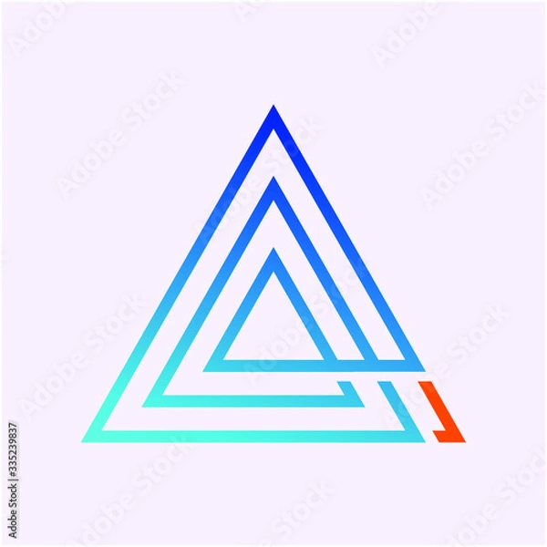 Obraz Blue Triangle Lines Abstract Logo Design