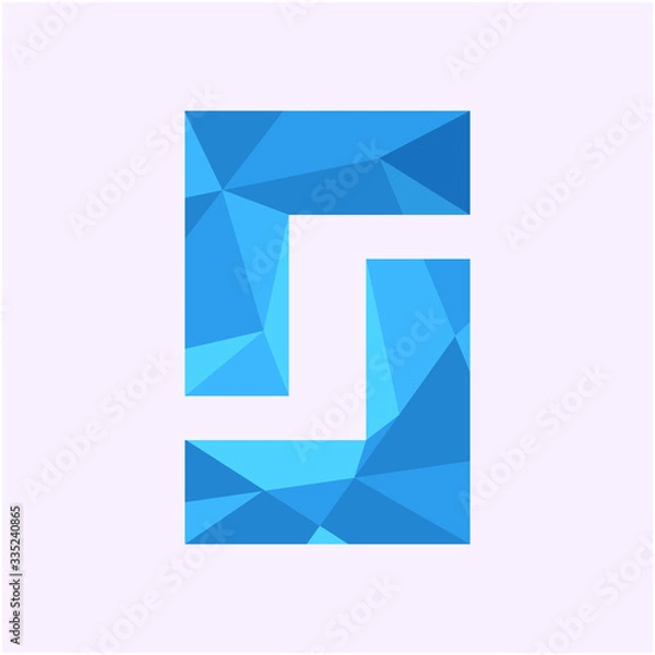 Obraz S Logo Design with Blue Geometric Style