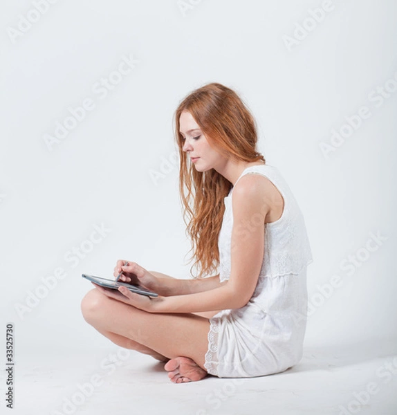 Obraz Girl with e-book