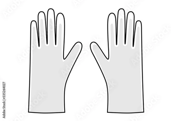 Fototapeta Protective rubber gloves icon in outline style isolated on white background.