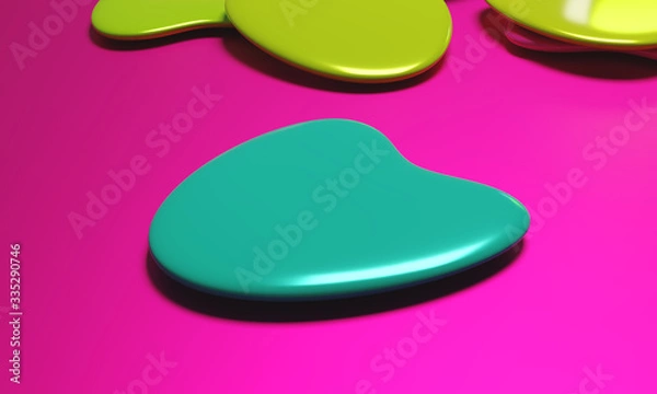 Fototapeta Beautiful background with hearts, Happy Valentine's Day! 3d illustration, 3d rendering.