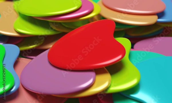 Fototapeta Beautiful background with hearts, Happy Valentine's Day! 3d illustration, 3d rendering.