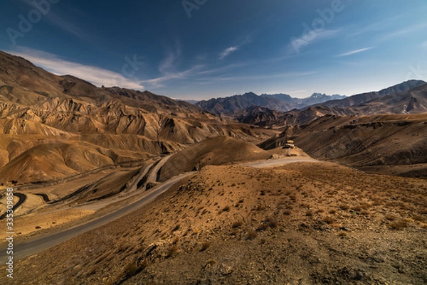 Fototapeta view of the Ladakh Range of Mountains from Leh in India