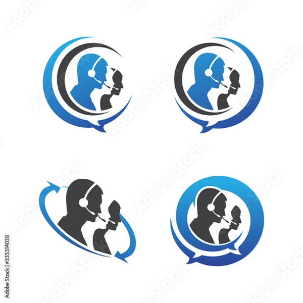 Fototapeta call center | customer service support | hotline icon logo