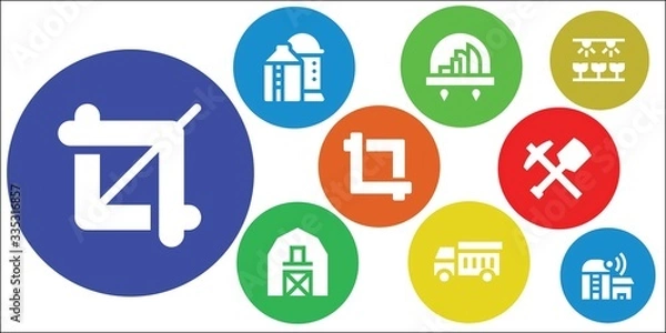 Fototapeta Modern Simple Set of tractor Vector filled Icons