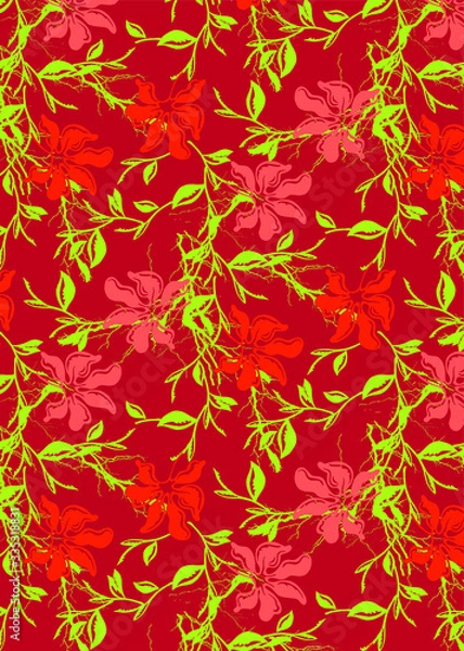 Obraz Cute pattern of small flowers. Cafe floral background Fashion template stylish for print. Floral decor and wallpaper.