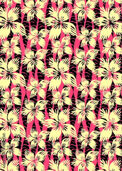 Obraz Cute pattern of small flowers. Cafe floral background Fashion template stylish for print. Floral decor and wallpaper.