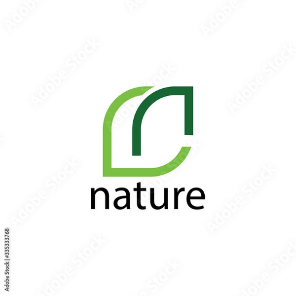 Obraz N nature logo concept template.