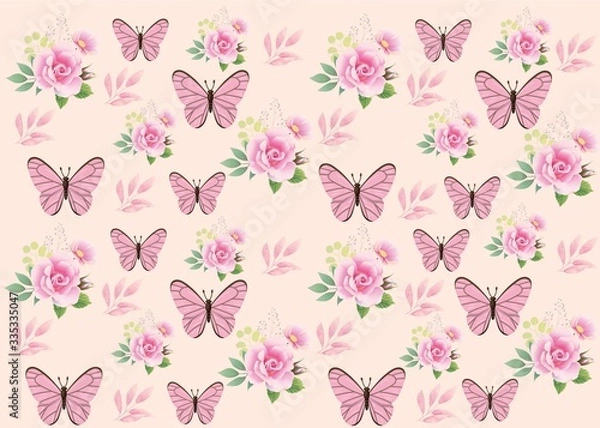 Fototapeta Seamless Pattern Floral Illustration
