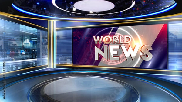 Fototapeta Wiadomosci Tlo Renderowania 3d Jest Idealne Do Wszelkiego Rodzaju Prezentacji Wiadomosci Lub Informacji Tlo Ma Stylowy I Przejrzysty Uklad Na Wymiar Tlo Niebieski Program