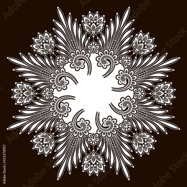 Obraz White Vector Lace Circle Placemat