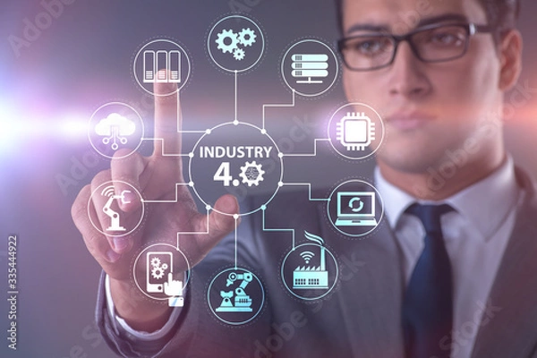 Obraz Modern industry 4.0 technical automation concept