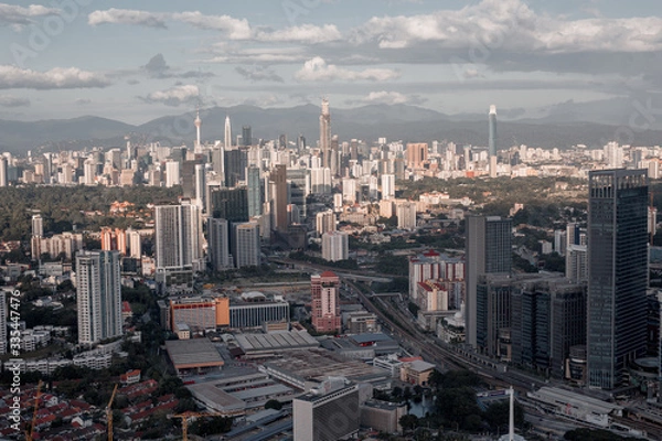 Obraz Top view of Kuala Lumpur at evening. Kuala Lumpur is the most beautiful urban place in Malaysia.