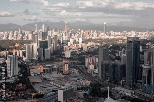 Obraz Top view of Kuala Lumpur at evening. Kuala Lumpur is the most beautiful urban place in Malaysia.