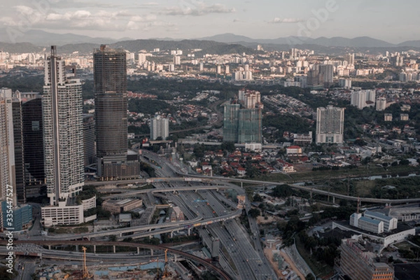 Obraz Top view of Kuala Lumpur at evening. Kuala Lumpur is the most beautiful urban place in Malaysia.