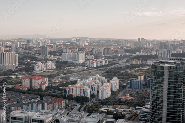 Fototapeta Top view of Kuala Lumpur at evening. Kuala Lumpur is the most beautiful urban place in Malaysia.