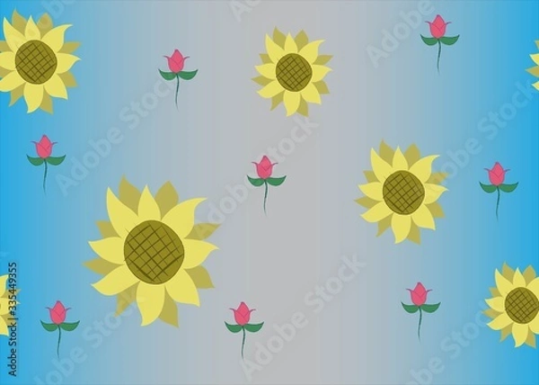 Fototapeta Seamless Pattern Floral Illustration