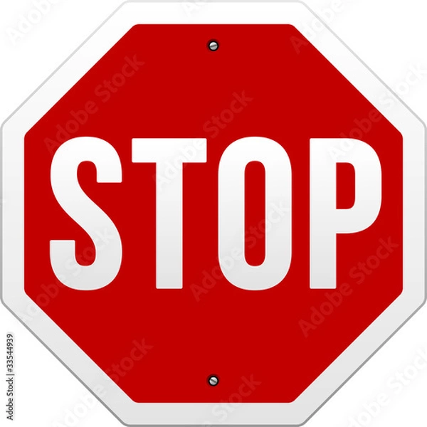 Obraz Wektor znak stopu na białym tle