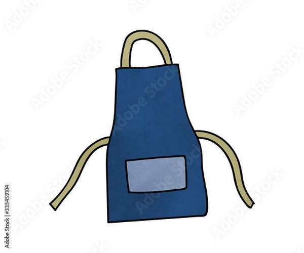 Obraz エプロンの手描きのイラスト／ベクター／シンプル／かわいい