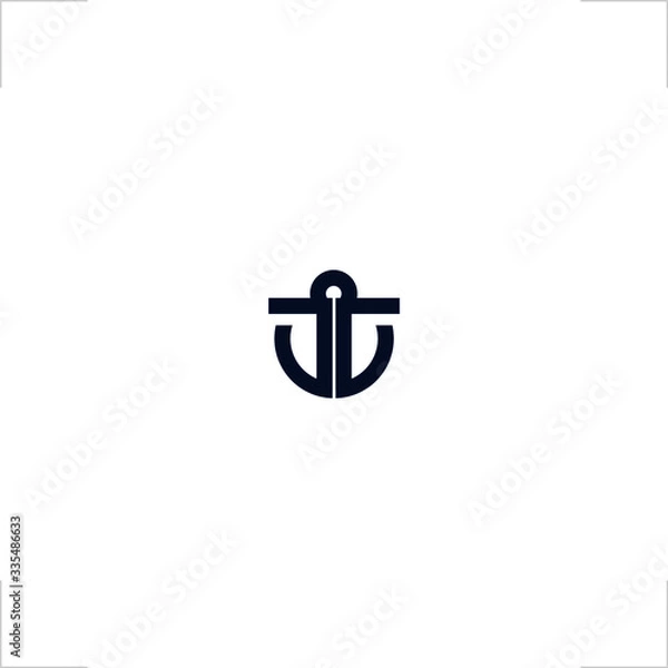 Obraz  anchor logo initial J T W letter design