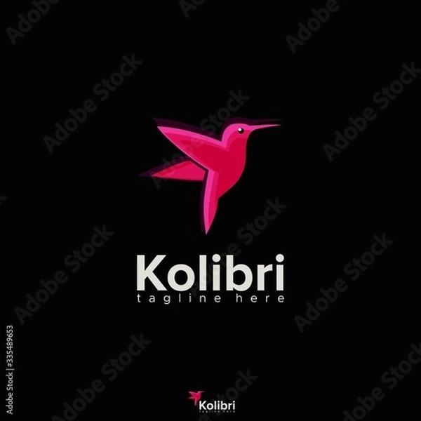 Obraz pink kolibri logo design unique
