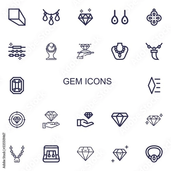 Fototapeta Editable 22 gem icons for web and mobile