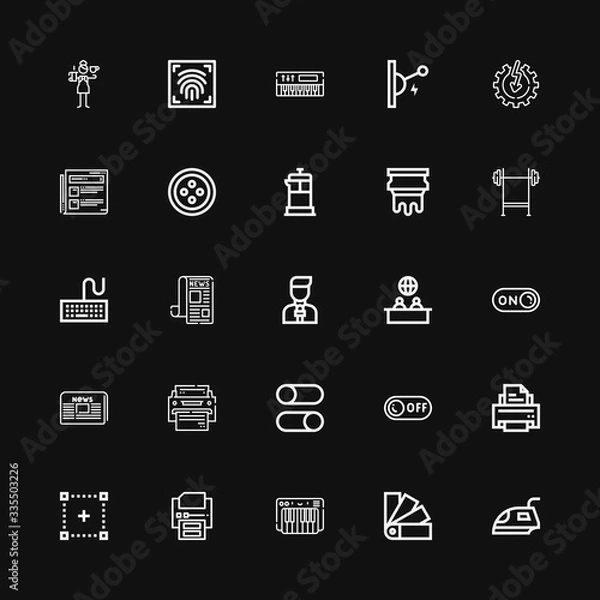 Fototapeta Editable 25 press icons for web and mobile