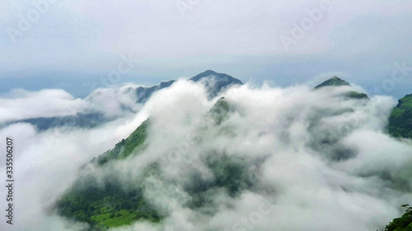 Fototapeta mountain landscape with clouds