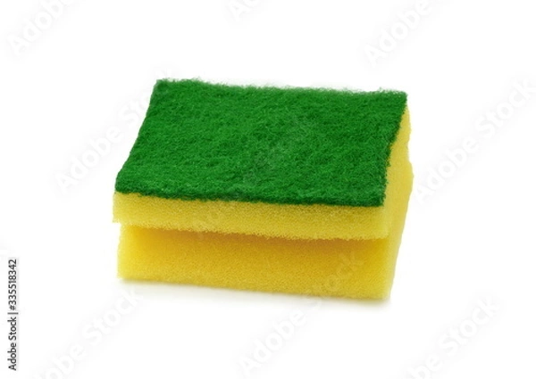 Fototapeta Dishwashing sponge isolate on  white background.