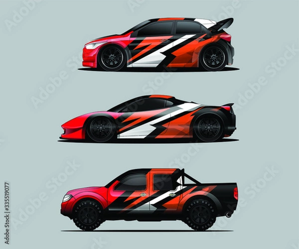 Obraz Car decal graphic wrap vector pack, abstract background