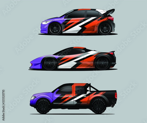 Obraz Car decal graphic wrap vector pack, abstract background