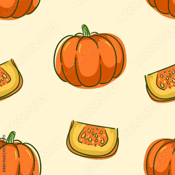 Fototapeta Seamless Pumpkin Background Illustration