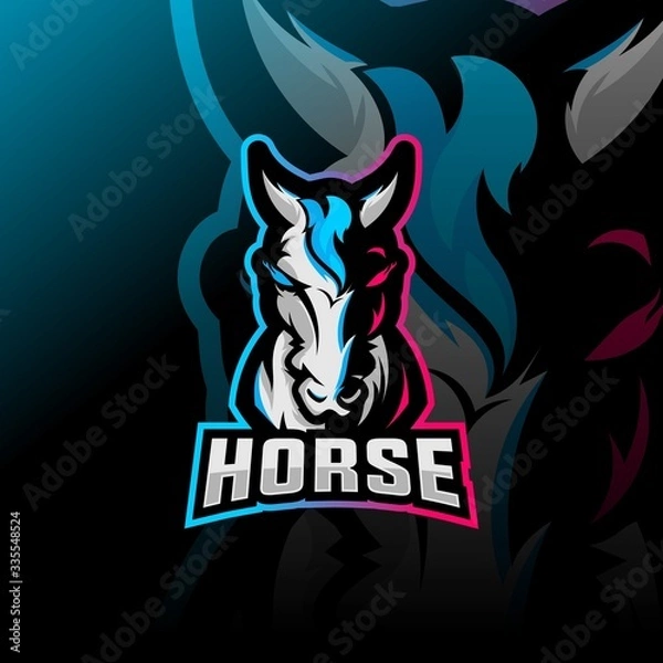 Fototapeta horse mascot esport logo
