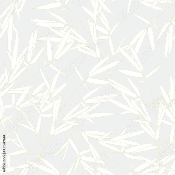 Fototapeta Seamless tropical pattern with leaves. Graphic vector background.	

