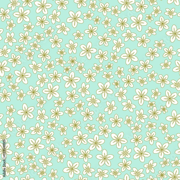 Fototapeta Floral pattern. Small flowers.Seamless vector texture.	