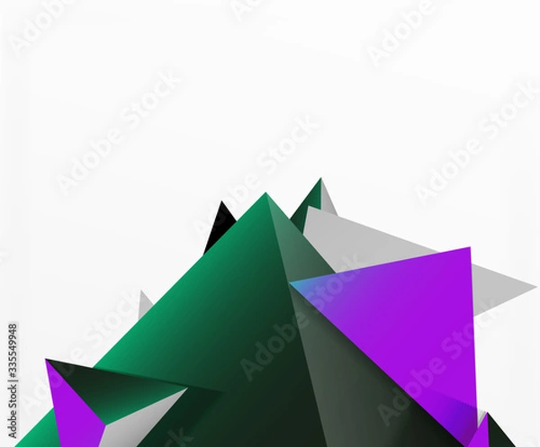 Fototapeta Abstract background, mosaic 3d triangles composition, low poly style design. Vector Illustration For Wallpaper, Banner, Background, Card, Book Illustration, landing page