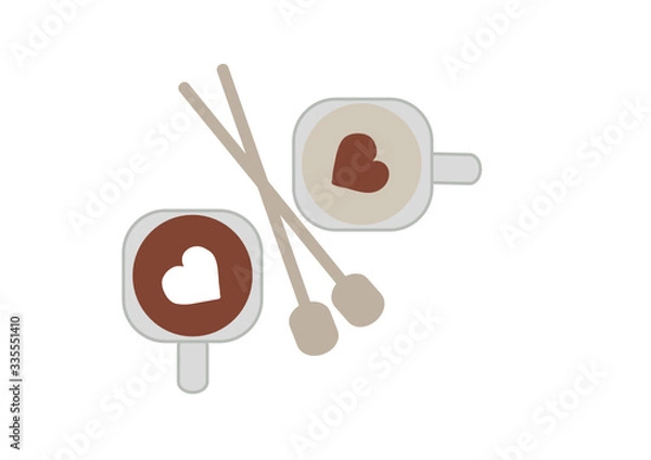 Fototapeta spoon and fork on white