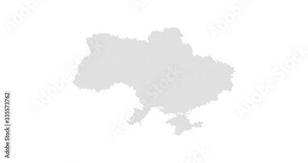 Fototapeta Ukraine country map backgraund made from abstract halftone dot pattern. Vector illustration isolated on white background
