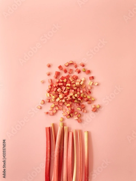 Obraz Bunch of a rhubarb stalks