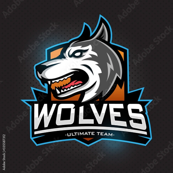 Obraz wolves esport gaming mascot logo template. vector