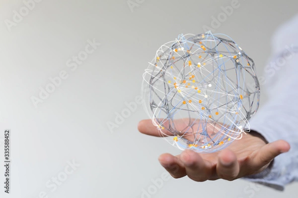 Fototapeta the 3d Global Network Of People.