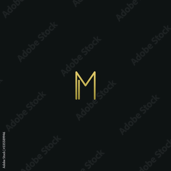 Fototapeta Creative modern elegant trendy unique artistic M MM initial based letter icon logo